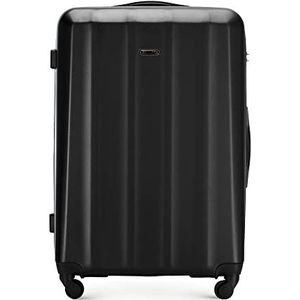 WITTCHEN Reiskoffer Handbagage Cabinebagage Rolkoffer Harde schaal van polycarbonaat met 4 draaiwielen Cijferslot Telescopisch handvat Cruise Line Maat L Zwart