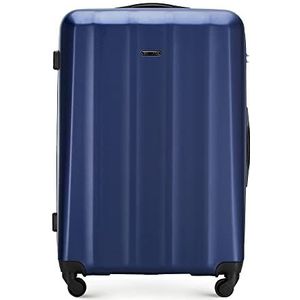 WITTCHEN Reiskoffer Handbagage Cabinebagage Rolkoffer Harde schaal van polycarbonaat met 4 draaiwielen Cijferslot Telescopisch handvat Cruise Line Maat L Blauw