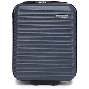 WITTCHEN GROOVE Line lijn | Cabinekoffer, universele koffer | Handbagage, kleine koffer | Harde koffers met ABS-behuizing | Telescopische handgreep, 2 wielen | 40 x 30 x 20 cm | Marine