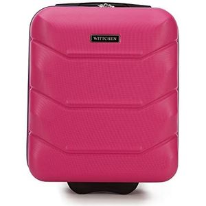 WITTCHEN Reiskoffer Handbagage Cabinebagage Rolkoffer Harde schaal van ABS met 4 draaiwielen Cijferslot Telescopisch handvat Travel Line Maat S Roze