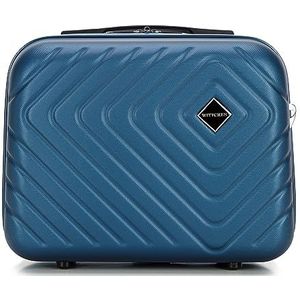 WITTCHEN Cube collectie Cosmetische koffer Toilettas ABS met een ruwe textuur Afneembare verstelbare riem Maat XS Donkerblauw