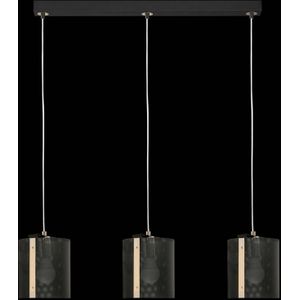 Euluna Hanglamp Etro, 3-lamps zwart/goud