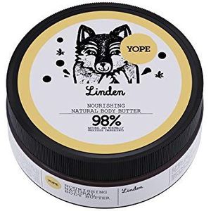 YOPE natürliche Körperbutter | Linden | Shea Butter | für trockene Haut | Vegan Körperbutter | 98% aus natürlichen Zutaten | Body Butter | 200 Milliliter