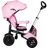 HyperMotion Tobi Velar driewieler voor baby's, evolutief, van 12 maanden tot 5 jaar (25 kg), kinderwagen, inklapbaar frame met regenbekleding, fiets met opblaasbare wielen, draaibare zitting, roze