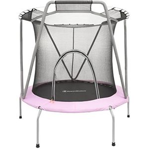 Kindertrampoline met veiligheidsnet, tuintrampoline 3-8 jaar, gegalvaniseerde stalen trampoline voor binnen en buiten, belastbaar tot 25 kg, maat 137 cm