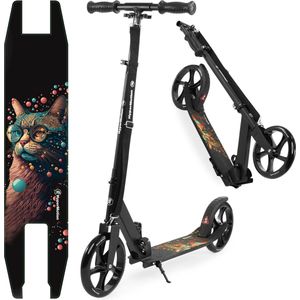 HyperMotion VIBE-scooter met twee wielen voor kinderen vanaf 7 jaar en jeugd, maximale belasting tot 100 kg, aluminium, opvouwbaar, verstelbare stuurhoogte, ABEC-7 lagers, 200 mm wielen