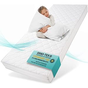 Sun Garden kindermatras 120x200 cm H3, Oeko Tex 100 gecertificeerd, matras voor kinderbed, hoes wasbaar, optimale matras voor kinderen, hoes met klimaatvezelversteviging, model P1440 ComfortPur