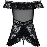 Obsessive Babydollkleid Transparentes Babydoll mit Spitze Negligé - schwarz (2-tlg) transparent