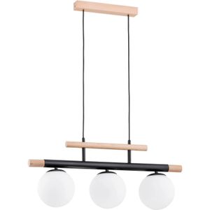 Alfa Trendy hanglamp van hout, 3-lamps