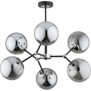 Alfa Hanglamp Foton 6-lamps zwart/zilver