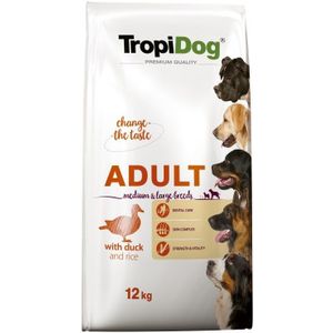 Tropidog Premium Adult Medium & Large Ente & Reis - Sparpaket: 2 x 12 kg