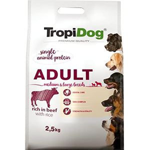 Premium droog hondenvoer rijk aan rundvlees met rijst voor volwassen middelgrote en grote rassen 2,5kg