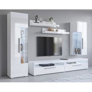 INOSIGN Wandmeubel India, breedte 245cm, moderne mediastelling zonder verlichting Opbouwwand (set, 5-delig, 1x vitrine, 1x hangvitrine, 1 TV-kast, 2x wandplank)
