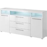 INOSIGN Sideboard "India,Breite 182cm moderne Anrichte 2Türen,3 Schubladen, Kombikommode", Kommode viel Stauraum, Einlegeböden verstellbar,ohne Beleuchtung