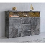 INOSIGN Sideboard "India,Breite 132cm stilvolle Anrichte mit 2Türen, 3 Schubladen", Kommode viel Stauraum, Einlegeböden verstellbar,ohne Beleuchtung