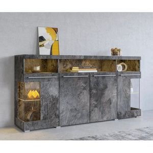 INOSIGN Sideboard »India,Breite 182cm, stilvolle Kommode mit Glastüren«, Kombikommode viel Stauraum, Einlegeböden verstellbar,ohne Beleuchtung