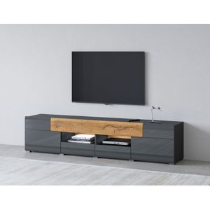 INOSIGN Lowboard "Toledo,Breite 209cm, trendige TV-Schrank mit dekorative Fräsungen", TV-Board ohne Beleuchtung, TV-Kommode mit viel Stauraum