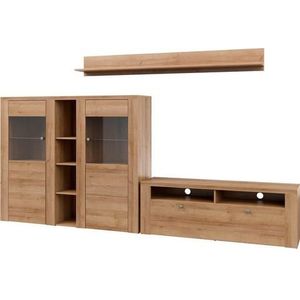 Home affaire Wandmeubel Larona, Woonwand, 3-delig set, bestaande uit 1 tv-kast, 1 hoge kast, 1 wandplank (3 stuks)