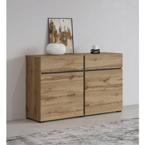 INOSIGN Sideboard "Cross,Breite 119,5 cm, moderne grifflose Kommode,2 Türen/2 Schubkästen", Schubladenschrank,Anrichte mit viel Stauraum, Einlegeböden verstellbar