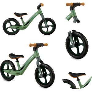 MoMi Mizo Loopfiets - Lichtgewicht Balance Bike - geschikt vanaf 3 jaar - Khaki