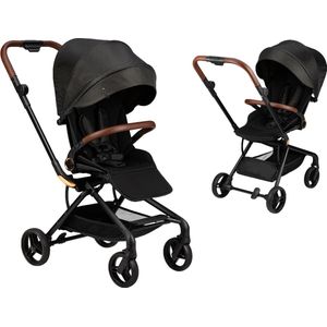 Momi - Adelle - Wandelwagen - Black/Gold - Verstelbare Rugleuning - 360° Draaibaar Zitje