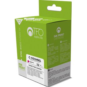 Canon Inkt/Toner cartridge C-551MXL - Vervangt CLI551XL M - Rood/Roze - Geschikt voor Canon PIXMA iP7200, Canon PIXMA IP7210, Canon PIXMA IP7220, Canon PIXMA IP7230, Canon PIXMA IP7240, Canon PIXMA iP7250, Canon PIXMA iP8720, Canon PIXMA iP8750