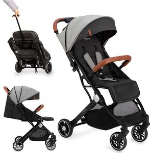 MoMi Wandelwagen - compacte lichtgewicht Buggy - Estelle - Grey (geschikt van 6mnd - 15kg)