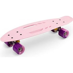 QKIDS Skateboard Galaxy | Kinderen | tot 50 kg | stille wielen | antislip platform | ABEC-7-lagers | roze