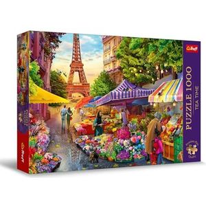 Trefl Premium Plus Quality - Puzzel Tea Time: Bloemenmarkt, Parijs - 1000 stukjes, Nostalgische Fotoserie, Perfect op elkaar afgestemde stukken, voor volwassenen en kinderen vanaf 12 jaar
