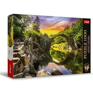 Trefl Premium Plus Quality - Puzzle Photo Odyssey: Rakotz brug in Kromlau, Duitsland - 1000 stukjes, Unieke fotoserie, Perfect passende elementen, voor volwassenen en kinderen vanaf 12 jaar
