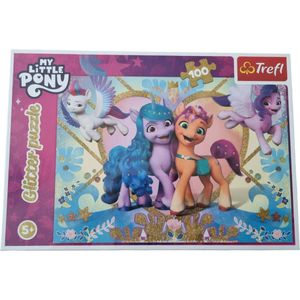 TREFL - Glitter Puzzel - 100 Stukjes - Pony's - 480 x 340 mm