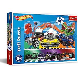 Trefl - Hot Wheels - 100-Piece Puzzel - Kleurrijk - Creatief Entertainment
