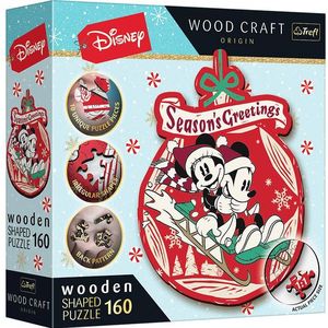 Houten Puzzel Speciale Vorm (160 stukjes) - Mickey en Minnie Winterversie