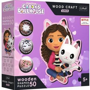 Trefl - WOOD CRAFT Junior - Legpuzzel - Gabby en Pandy Paws - 10 Figuren