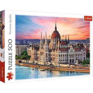 Trefl - Boedapest, Hongarije - Puzzel 500 Elementen - Europese Hoofdstad, Beroemde Bezienswaardigheden, Reizen, Doe-Het-Zelf Puzzel, Creatief Vermaak, Plezier, Volwassenen En Kinderen Vanaf 10 Jaar