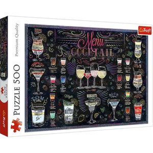 Trefl -Drankkaart-puzzel 500 elementen-puzzel voor cocktailliefhebbers, dranksoorten, doe-het-zelf, plezier, klassieke puzzels voor volwassenen en kinderen vanaf 10 jaar.