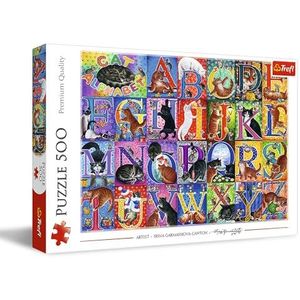 Trefl - Katten Alfabet - Puzzel - 500 Stukjes - Geverfde Collage