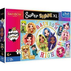 Trefl Junior - Kleuren Rainbow High - Puzzle 160 XL Super Shape - Gekke Vorm Puzzels, Grote Stukjes, Kleurrijke Puzzel Met Dinosaurussen, Leuk voor Kinderen Vanaf 6 jaar