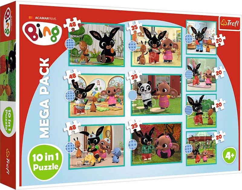 Trefl - Wat Doet Bing? 10 In 1 Puzzel, 10 Puzzels, Van 20 Tot 48 Stukjes Puzzels Met Bing Karakters, Verschillende Moeilijkheidsgraden, Amusement, Voor Kinderen Vanaf 4 Jaar