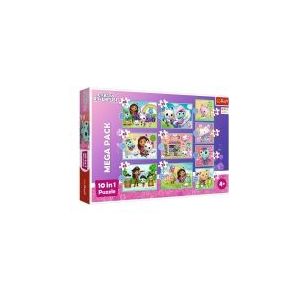 Trefl - Gabby en het magische huis, in de wereld van Gabi-puzzels 10-in-1, 10 puzzels, puzzelspel met 12 tot 48 elementen-puzzels met cartoonfiguren, voor kinderen vanaf 4 jaar