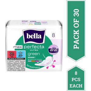 Bella Maandverband Perfecta Ultra Maxi Groen (8 stuks per verpakking), pak van 30, Voordeelverpakking- 240 stucks