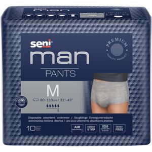 Seni Man Pants - Grijs - Incontinentieondergoed - 1 pak van 10 stuks