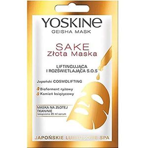 Yoskine Geisha Masker Sake gouden stof liftend en verhelderend masker, 20ml