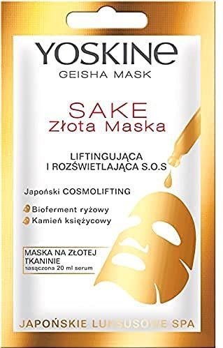 Yoskine Geisha Masker Sake gouden stof liftend en verhelderend masker, 20ml
