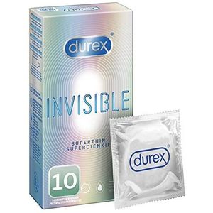 Durex Onzichtbare condooms – condooms extra dun voor intensief gevoel bij het gemeenschappelijk liefdesspel (Superthin 10)