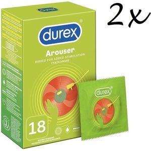 Durex Condooms - Arouser (Tickle Me) - 36 stuks (3 x 12) - Met Ribbels en Nopjes - Discreet Verpakt - Met kwantumkorting