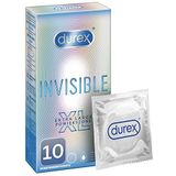 Durex Onzichtbare condooms – extra dun condooms voor intensief gevoel bij het samen liefdesspel (extra large 10)