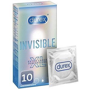 Durex Onzichtbare condooms â€“ extra dun condooms voor intensief gevoel bij het samen liefdesspel (extra large 10)