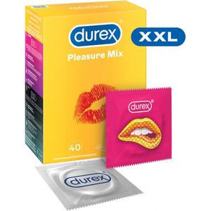 Durex Condooms - Pleasure mix - 40 Stuks (20 st Pleasure Me + 20 st Orgasm Intense) - Discreet Verzonden
