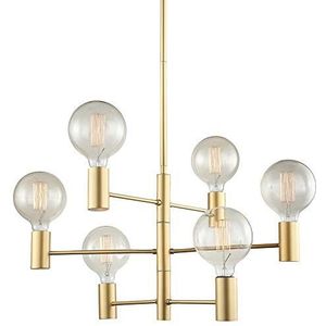 Italux Veva - Moderne hangende hanglamp vast goud mat 6 lichtpunten, E27